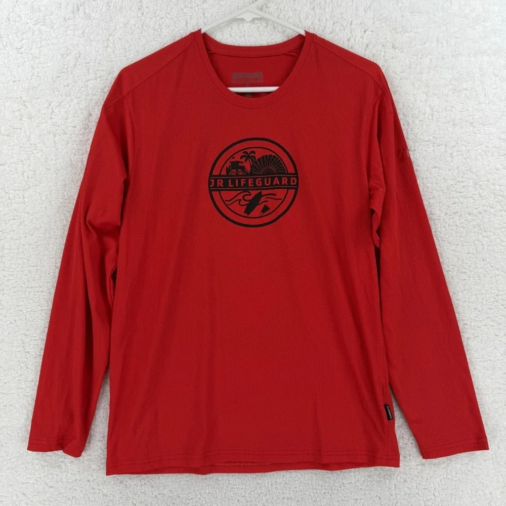 Florence‎ Marine X Shirt Mens Small Red Long Sleeve JR Lifeguard Rash Guard